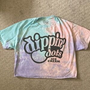 Dippin' Dots tie-dye cotton crop tee, Medium.